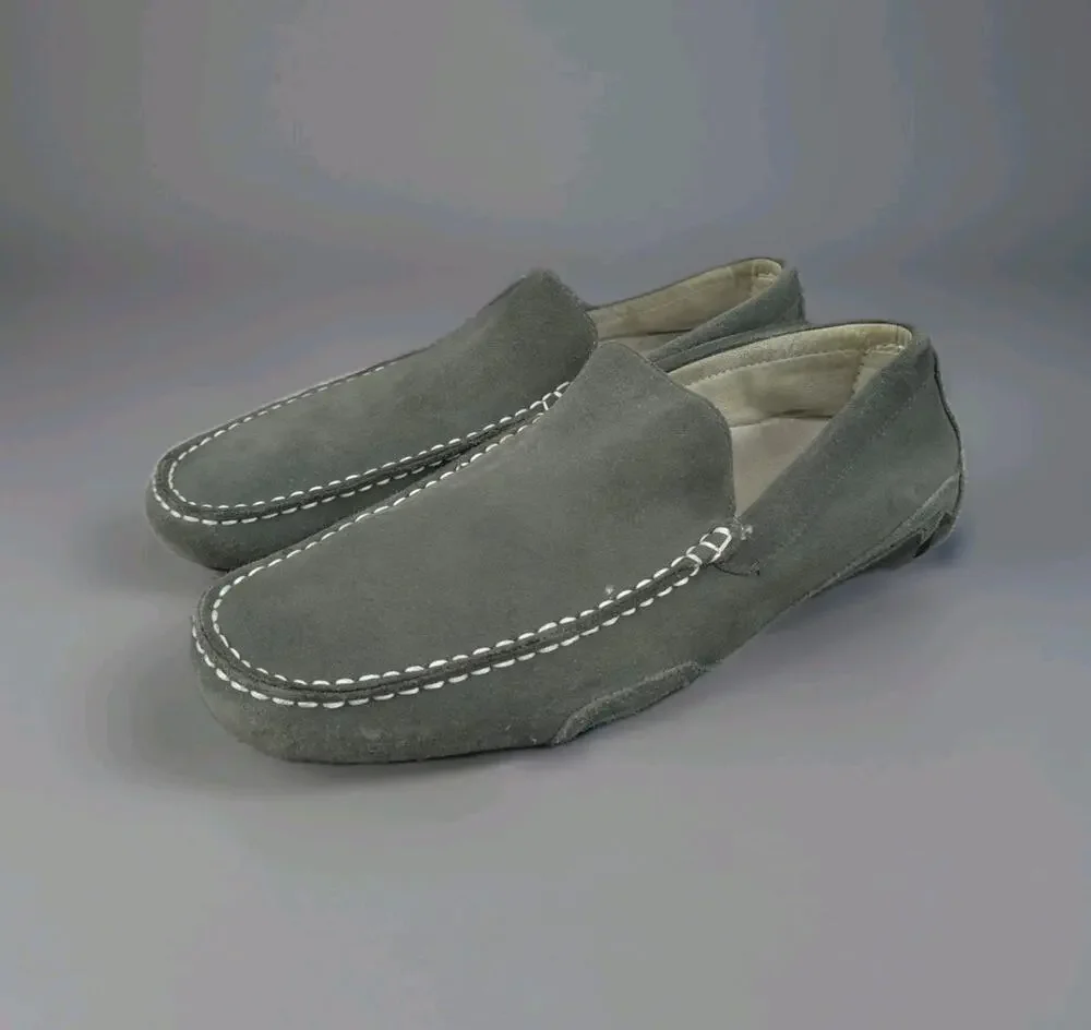 Kenneth Cole Reaction Loafers Mens Size 9.5 M Gray Suede Leather Slip On House